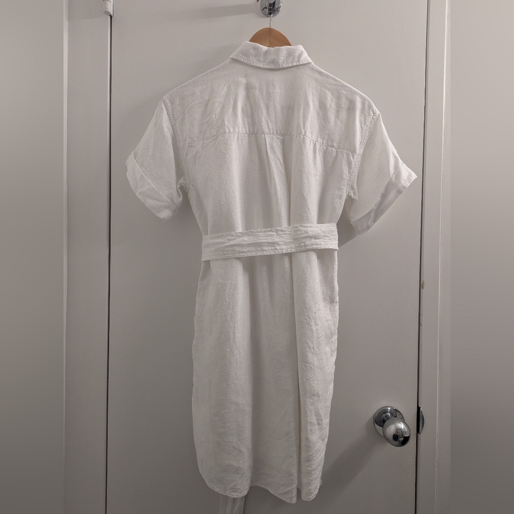 J. Crew Capitaine 100% Linen Shirtdress, Womens XXSP, White - Picture 4 of 8